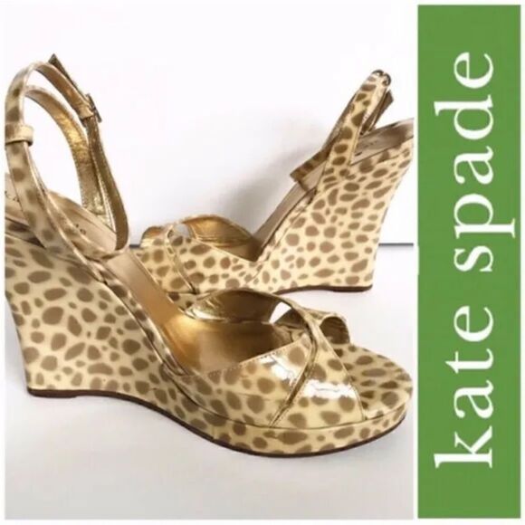Kate Spade Vero-Ocelot Giraffe Print Wedges - Picture 2 of 15
